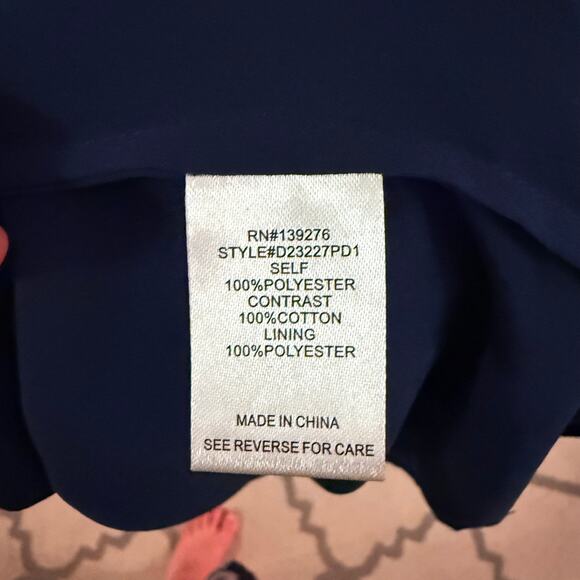 DANIEL RAINN Sasha Lace Trim Blouse | XXL | Navy - Picture 8 of 8